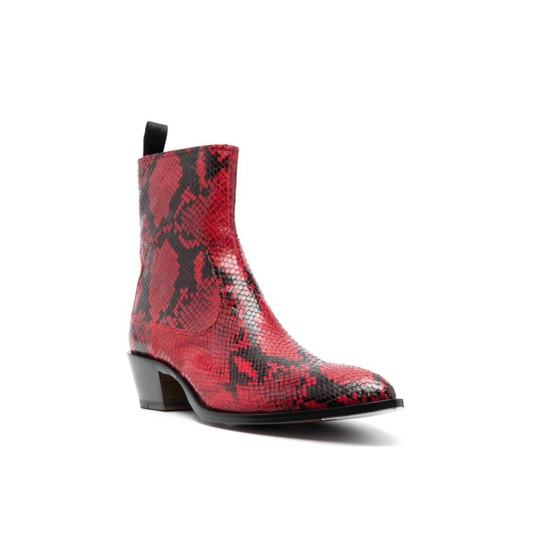 Chelsea boots snake red high heels