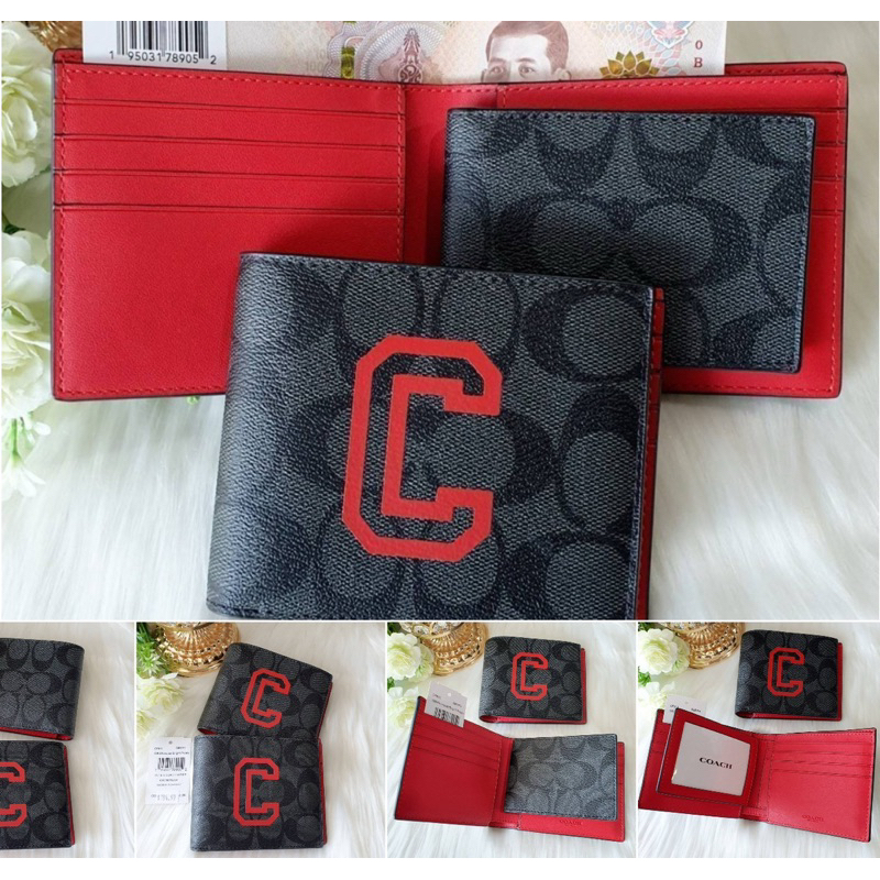 (จัดโปรกี้แถมกล่องให้ค่ะ)กระเป๋าสตางค์ ชาย  แบบหนา แบบมีไส้ COMPACT ID 3 in 1 WALLET IN SIGNATURE CW380 CR905 CR911