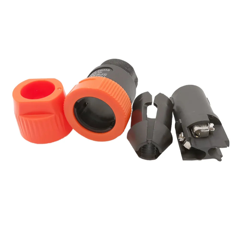 ขั้วต่อปลั๊กตัวผู้4ขา NL4FC สีส้มและสีฟ้า,ขั้วต่อลำโพงตัวเมียชุดลำโพง4ขั้วขั้วต่อเต้ารับ4ขาจำนวน2ชิ้น