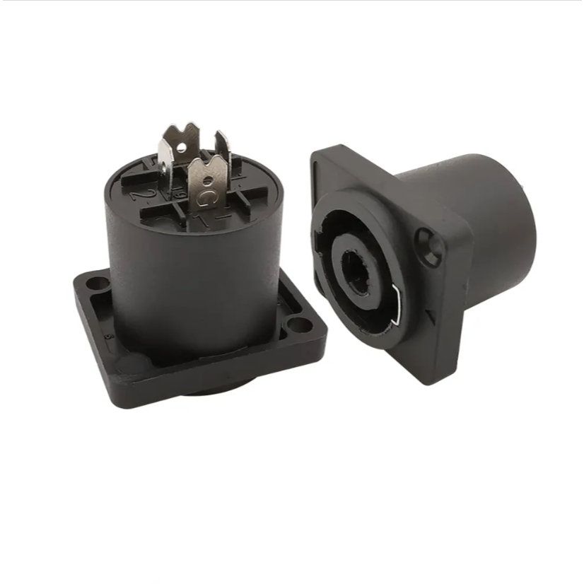 ขั้วต่อปลั๊กตัวผู้4ขา NL4FC สีส้มและสีฟ้า,ขั้วต่อลำโพงตัวเมียชุดลำโพง4ขั้วขั้วต่อเต้ารับ4ขาจำนวน2ชิ้น