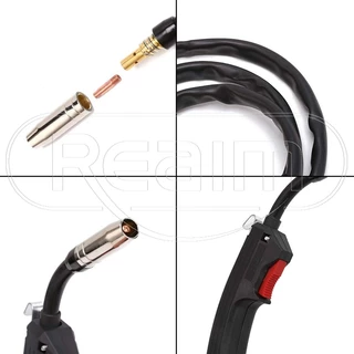 REAIM สายเชื่อมมิกซ์ MIG/TIG สายเชื่อมมิก 3m ปืนเชื่อมฟลูออรีนอาร์กอนพิเศษ ตู้เชื่อมไฟฟ้า