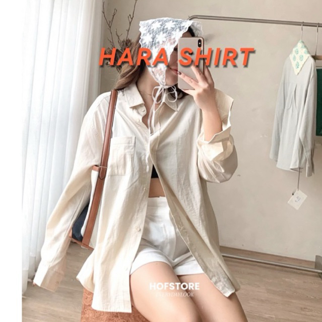 HOF - Hara shirt พร้อมส่งจากไทย เสื้อเชิ้ตผ้าเกาหลี เสื้อเชิ้ตสีละมุน