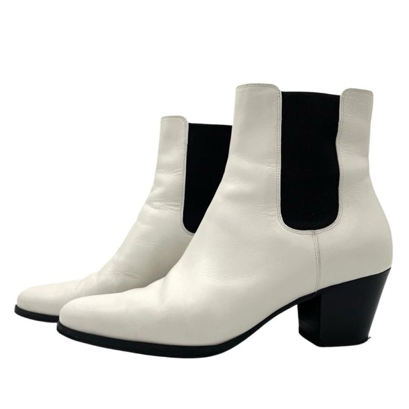 Chelsea Boots white high heels