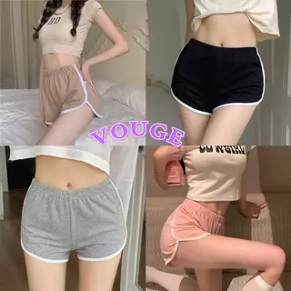 Vogue🌟พร้อมส่ง🌟 กางเกงขนสั้น ผ้าเนือวอร์ม ใส่สบายผ้านิ่ม เอวยางยืด ใส่สบาย (DNK)