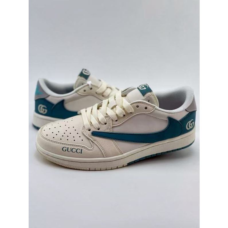Nike Air Jordan 1 Low  GUCCI รองเท้าผ้าใบลำลองที่ทันสมัยและสะดวกสบาย LJ5188- 022XK