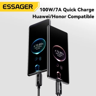 Essager สายเคเบิล USB Type C ถึง Type C 60W 100W 5A พร้อมจอแสดงผล LED ชาร์จเร็ว ถ่ายโอนข้อมูล 480Mbps สายเคเบิล C ถึง C