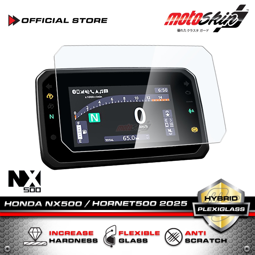 motoSkin ฟิล์ม Plexiglass กันรอยหน้าปัด HONDA NX500 / HORNET500 ปี 2025 Dashboard Protection Film