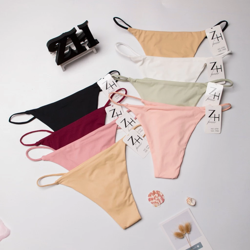 ZH.6759กางเกงชั้นในผู้หญิงจีสตริงสีพื้น บิกินี่เซ็กซี่เอวต่ำ G-String