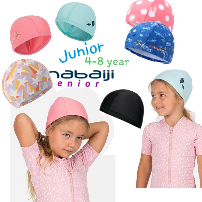 หมวกว่ายน้ำเด็กเล็ก/เด็กรุ่น/ผู้ใหญ่ ผ้าตาข่าย nabaiji