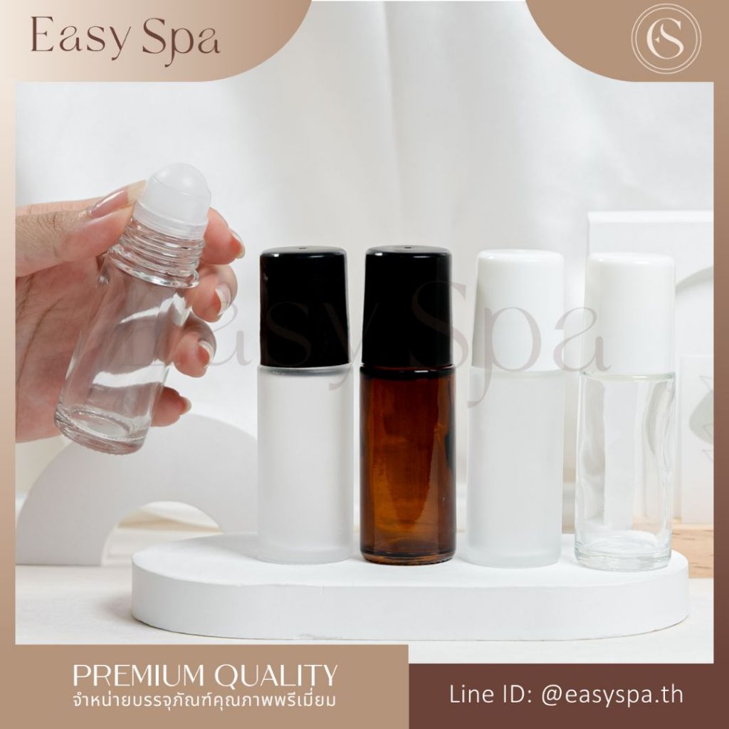 ขวดแก้วหนา ลูกกลิ้งหัวใหญ่ 20ml 30ml 50ml ขวดโรลออนใหญ่ ขวดน้ำมันนวด essential oil bottle aroma oil ขวดลูกกลิ้งสมุนไพร
