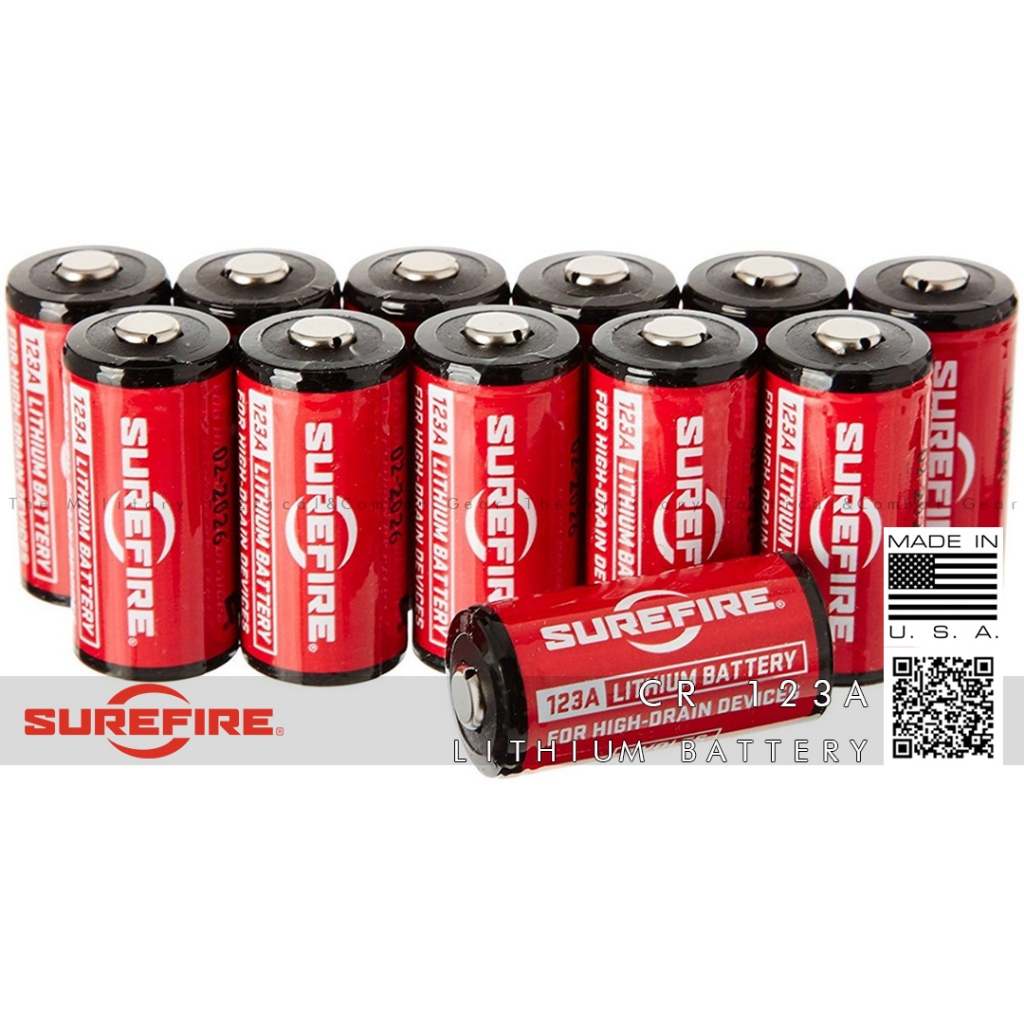 Exp 11/33ถ่านไฟฉายจาก SureFire USA รุ่น CR-123A Lithium Battery Made in USA🇺🇸  C123A 123A แทคติคอล Tactical ราคา1ชิ้น