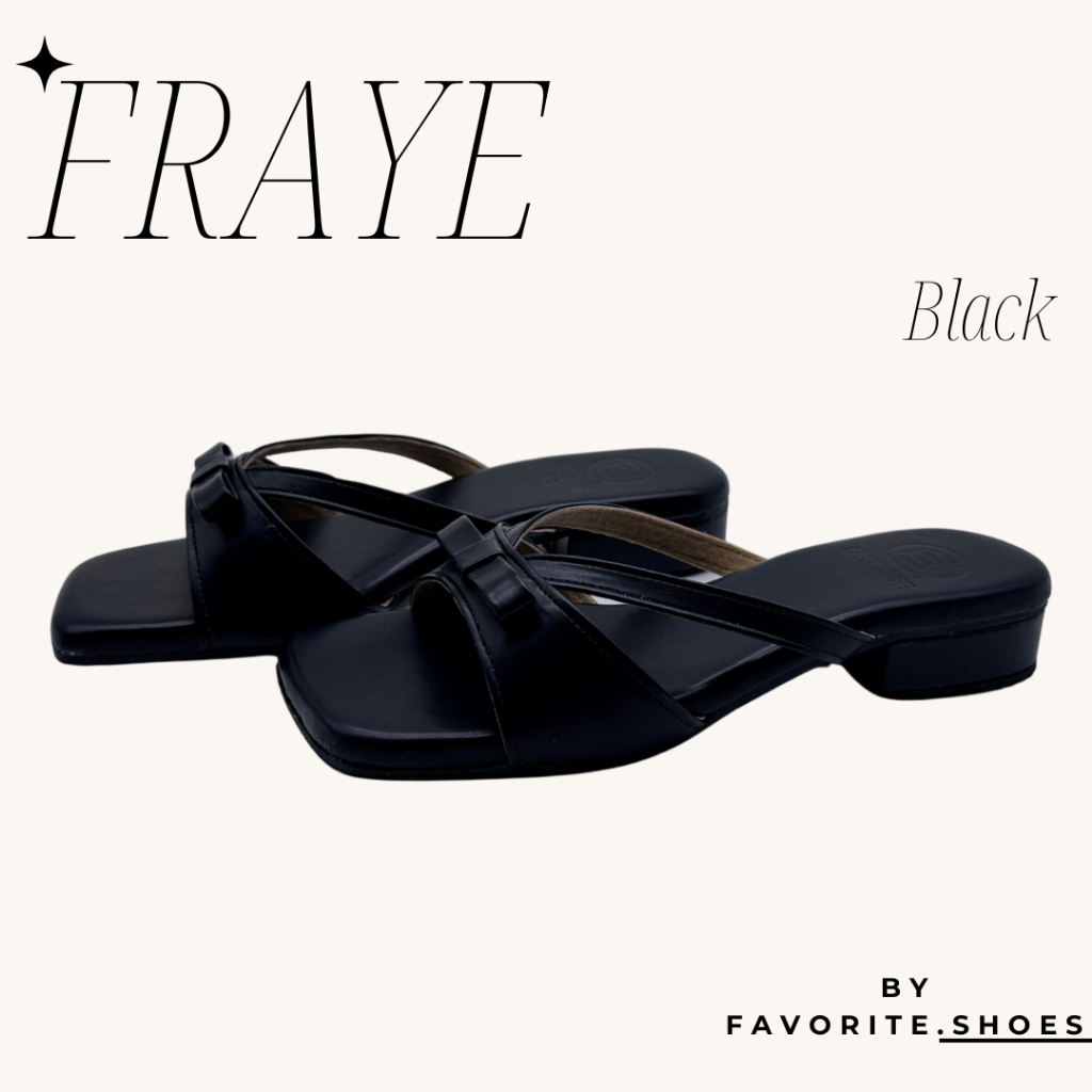favorite.shoes : Fraye  รองเท้าส้นสูง 1.5นิ้ว รองเท้าโบว์ ไซส์ 36-45 พื้นนุ่ม รองเท้าไซส์ใหญ่