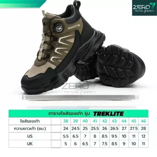 รองเท้าเซฟตี้ (Safety) รุ่น TREKLITE ปุ่มบิดล็อค ไม่ต้องผูกเชือก หัวเหล็ก กันชน พื้นยางกันลื่น พร้อมลุยทุกกิจกรรม