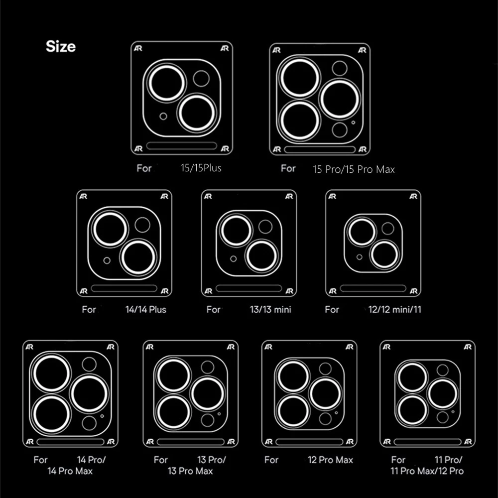 รุ่นใหม่ ฟิล์มกระจก กันรอย เลนส์กล้อง สำหรับ ไอโฟน iPhone 16 15 Pro 14 Pro Max 14Plus 13 Pro 12 Mini 11 เลนส์กล้องไอโฟ thumbnail 6