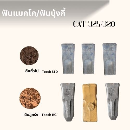 1U3352 ฟัน+สลัก CAT 325, 320D ZOOMLION ZE215 ฟันแมคโค CAT320 ฟันบุ้งกี๋CAT320D ฟันแบคโฮร CAT320D เล็
