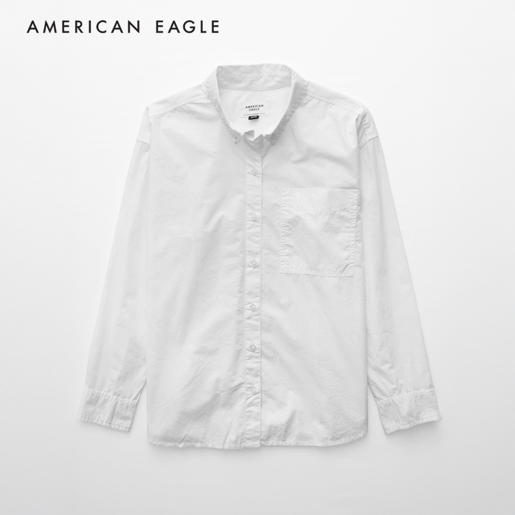 American Eagle Oversized Perfect Button-Up Shirt เสื้อเชิ้ต ผู้หญิง โอเวอร์ไซส์ (NWSB 035-5856-100)