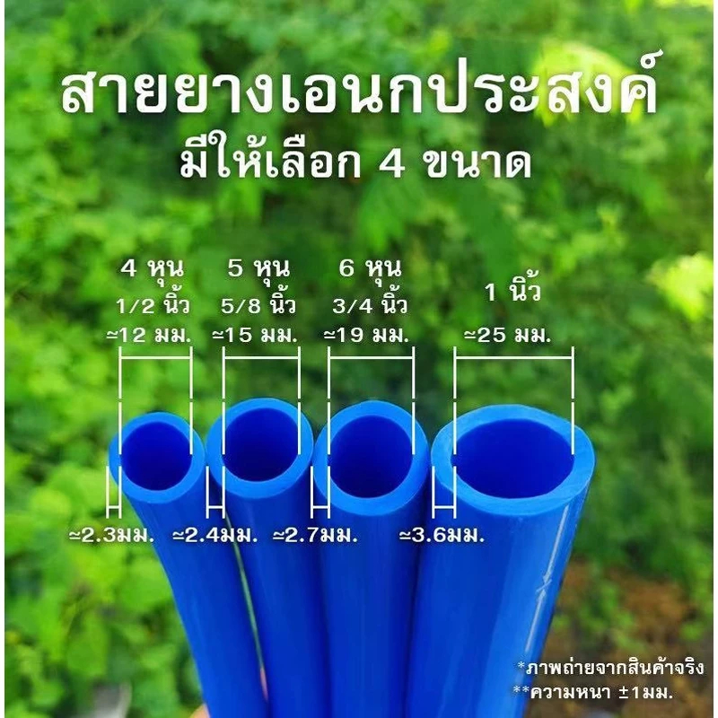 สายยางสีฟ้า4หุน (1/2) พร้อมหัวฉีดท่อน้ำ ไม่ต้องประกอบ（มีฝักบัวรดน้ำ 2000 รู/1000 รู）สายยาง สายยางรดน้ำ แข็งแรงทนทาน - รูปที่ 2