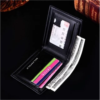 กระเป๋าสตางค์ ใบสั้น แบบบาง ใส่บัตรได้ สไตล์เกาหลี สําหรับผู้ชาย
