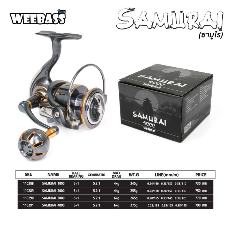 รอกตกปลา WEEBASS รุ่น SAMURAI (ซามูไล)