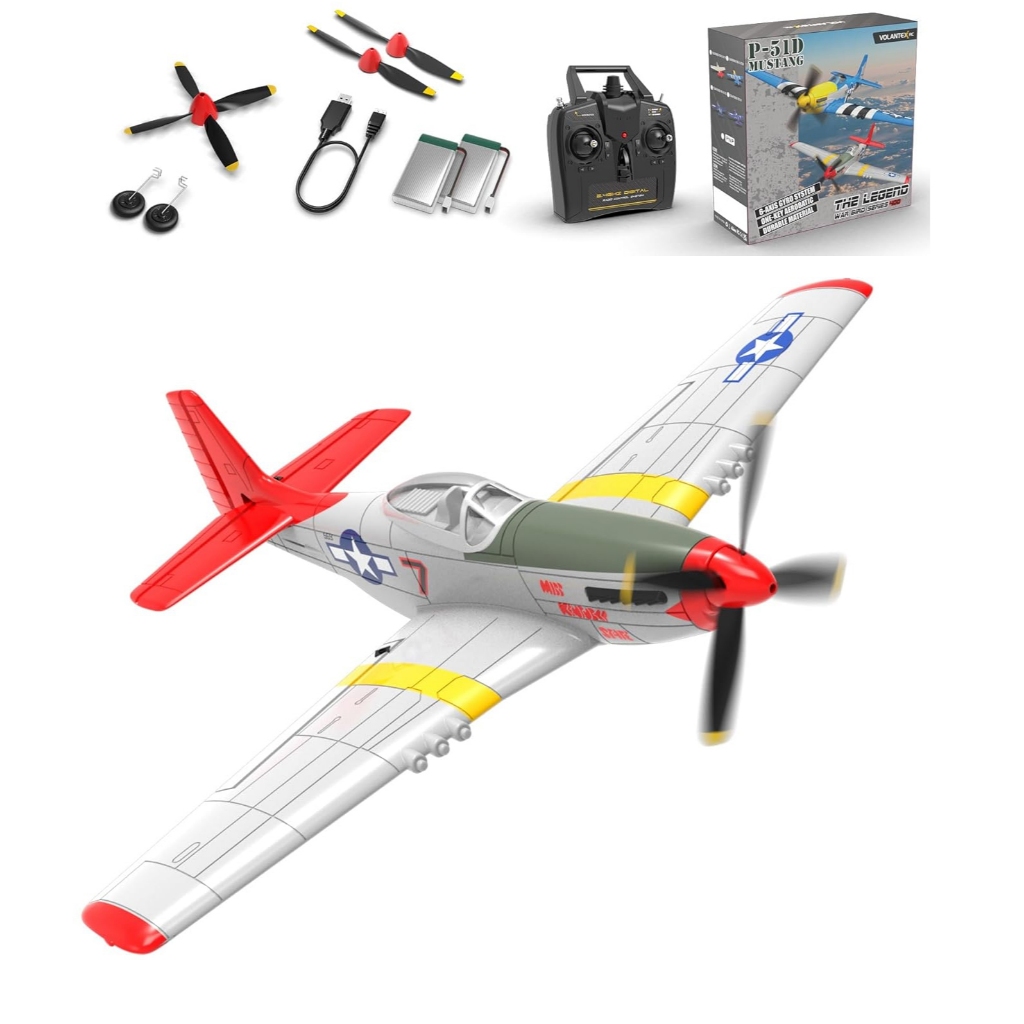 เครื่องบินพร้อมเล่น 4CH Volantex : P51D RTF With Gyro 2.4Ghz เครื่องบินบังคับ มีไจโรในตัว บินง่าย มื