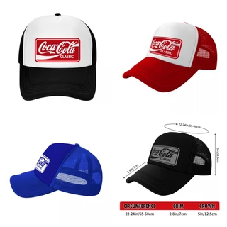 หมวกแก็ป หมวกเบสบอล หน้าบุฟองน้ำ หลังตาข่าย สกรีน Coca-Cola classic ด้วย Flex pu ขอบเรียบ สวย คมชัด