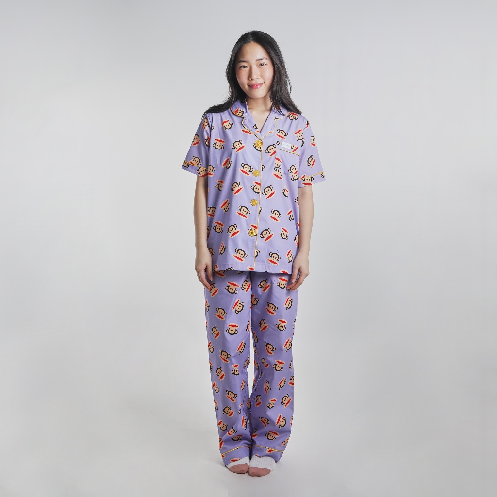 2025 PAUL FRANK ชุดนอนกางเกงขายาว BASIC JULIUS สวมใส่สบายไม่ระคายผิว Unisex ใส่ได้ทั้งชายและหญิง สี Purple