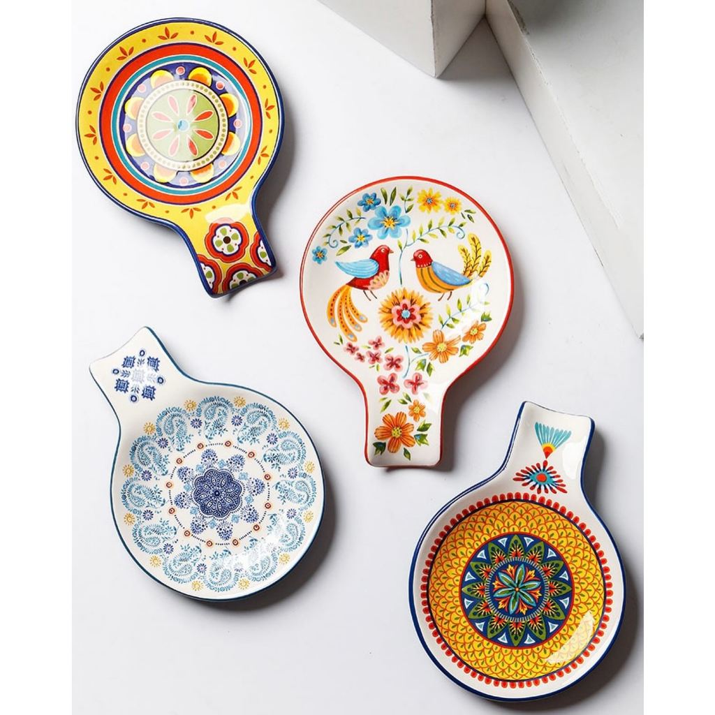 Spoon rest ที่พักช้อน ที่พักทัพพี ที่ใส่ขนม มีทั้งหมด 7 ลาย ขนาด 14 x 19.5cm