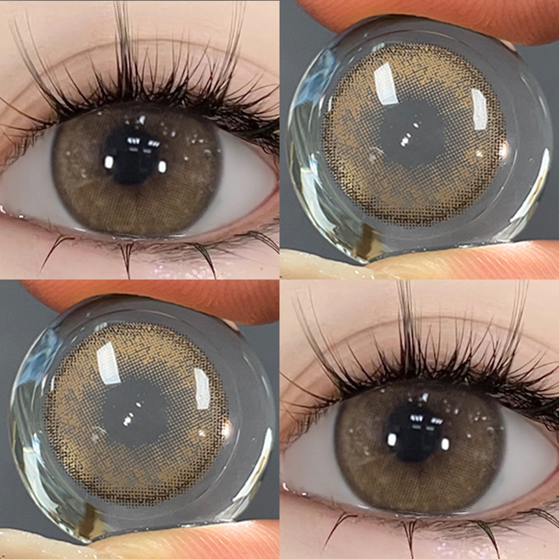 2คู่ลด ฿6!!3คู่ลด ฿11!! 【-1.00~-6.00】Midroo Fashion คอนแทคเลนส์สี FOG Color Brown/Gray ขนาดมินิ 14.0mm