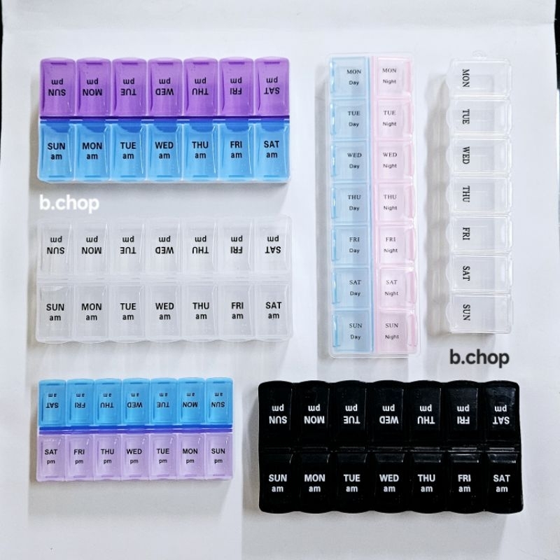 กล่องยาราย7วัน (ร้าน🇹🇭)ตลับยา14ช่อง จัดยาง่ายพกพาสะดวก #pillboxs