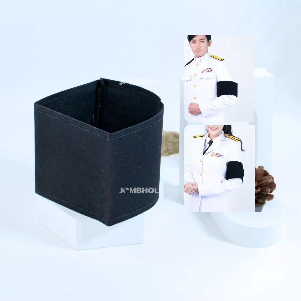 ปลอกแขนไว้ทุกข์ สีดำ ผ้าสักหราด (ขนาดS-XL)
