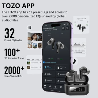 [ ประกันศูนย์ไทย 1 ปี ] Tozo Aerosound 2 หูฟังไร้สายตัดเสียงรบกวน ไมค์ชัด เบสหนักระดับพระกาฬ