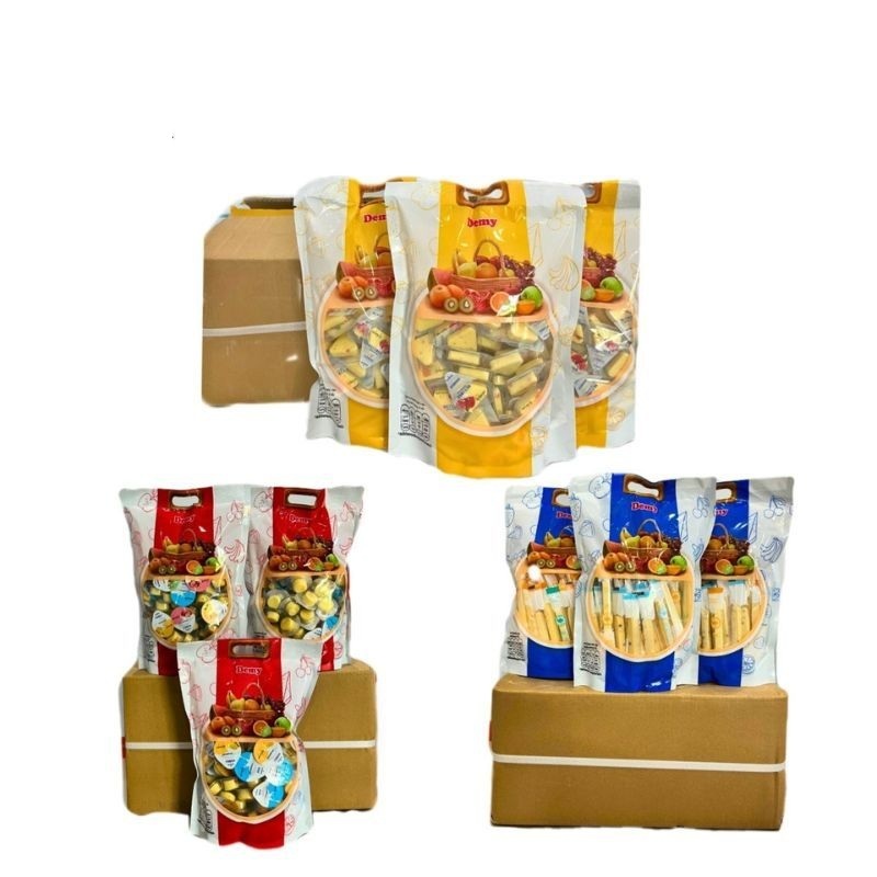 ยกลัง ชีสนมสามเหลี่ยมและชีสนมวัวผลไม้ จุกๆ   1ลังมี10ถุง / 1ถุง500กรัม