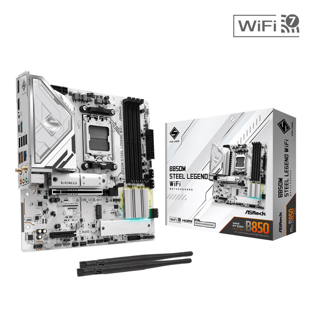 ASRock B850M Steel Legend WiFi AMD AM5 M-ATX Motherboard (เมนบอร์ด)
