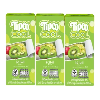 TIPCO Cool กีวี่ ผสมน้ำผลไม้รวม 40% ขนาด 180 มล. แพ็ก X3 กล่อง