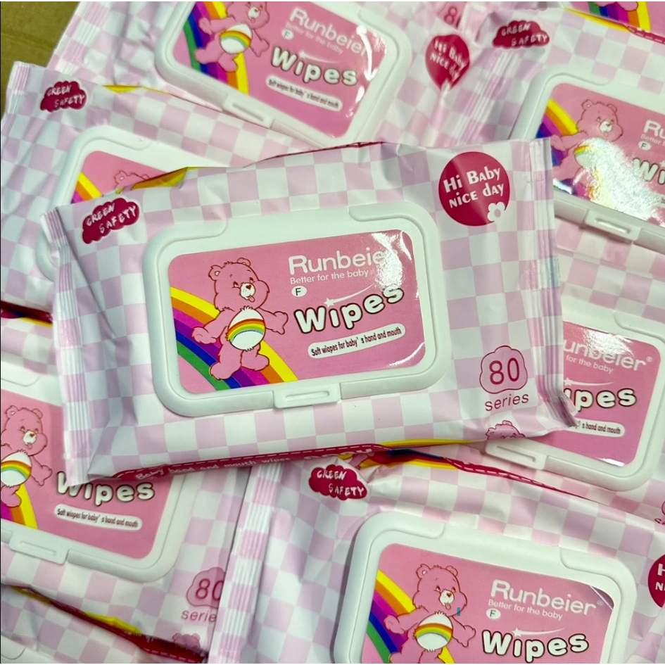 พร้อมส่ง ทิชชู่เปียก ลายแคร์แบร์ชมพู ทิชชู่เปียก สําหรับเด็ก