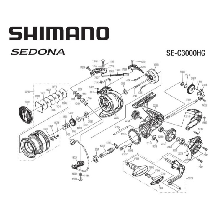 อะไหล่รอก Shimano Sedona C3000HG