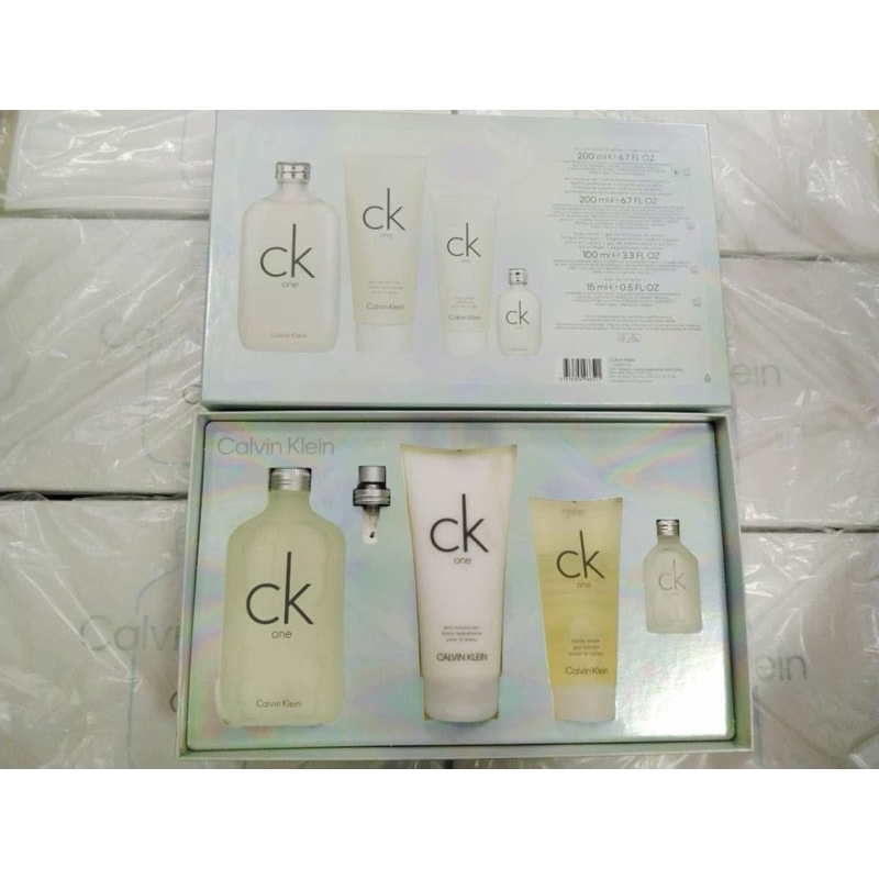 CK One Set 4 Pcs 200ml+15ml+200ml+100ml