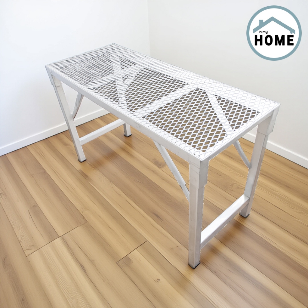 โต๊ะบาร์เหล็กหน้าตะแกรง โต๊ะบาร์สไตล์ลอฟท์ 40×108×108 cm.