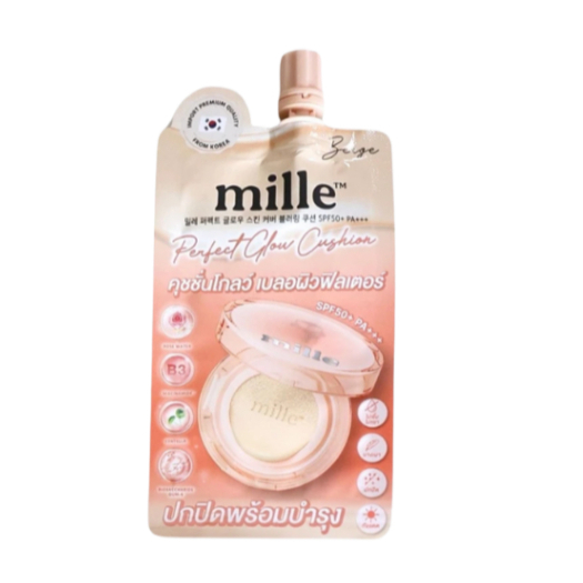 (1ซอง) คุชชั่นโกลว์(ส้ม) MILLE PERFECT GLOW SKIN COVER BLURRING CUSHION คุชชั่นโกลว์ 6 กรัม