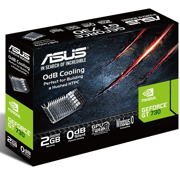 VGA (การ์ดแสดงผลเครื่องคอมพิวเตอร์) ASUS GEFORCE GT 730 2GB GDDR5 (GT730-SL-2GD5-BRK)  รับประกัน 3+1