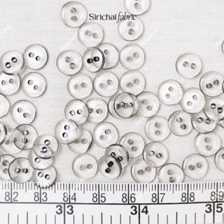 กระดุมพลาสติกใส 2 รู ขนาด 9 มม. จำนวน 1 โหล