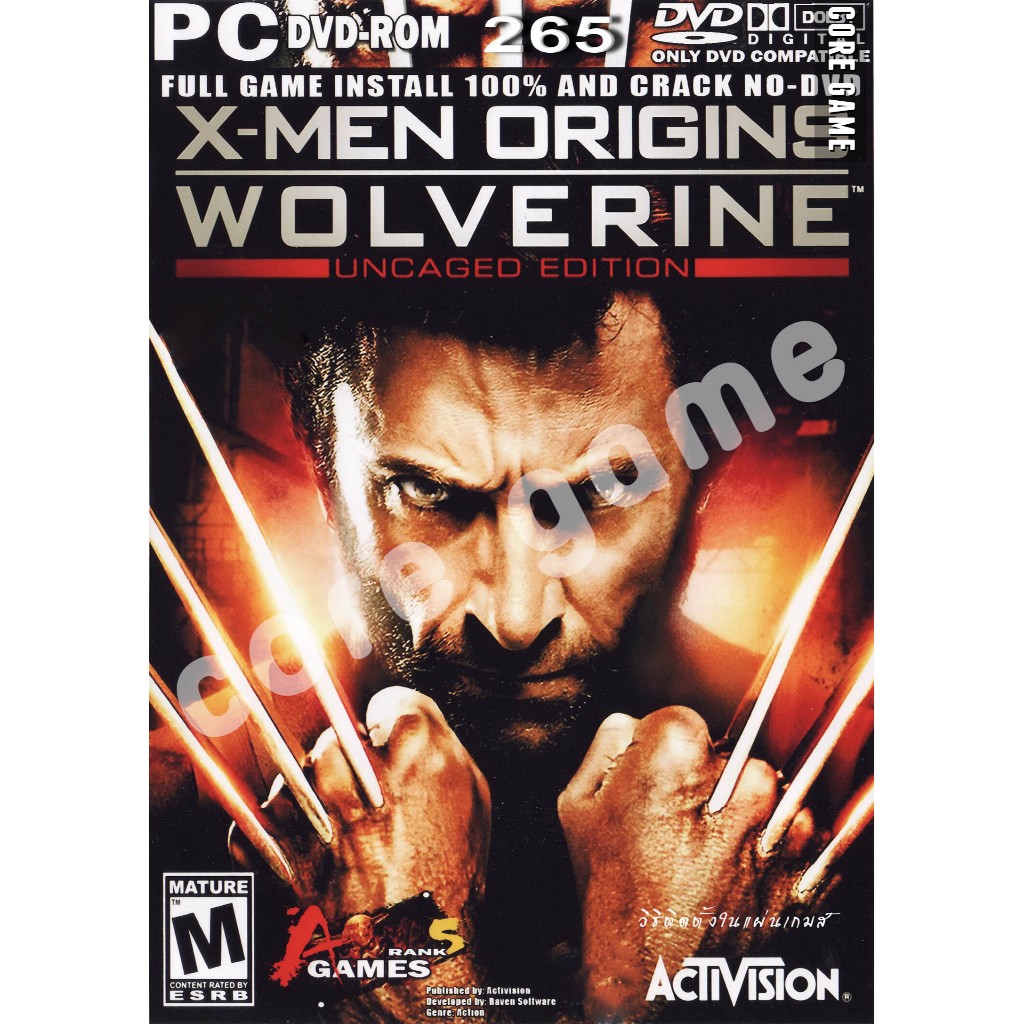 X-Men Origins Wolverine แผ่นและแฟลชไดร์ฟ  เกมส์ คอมพิวเตอร์  Pc และ โน๊ตบุ๊ค