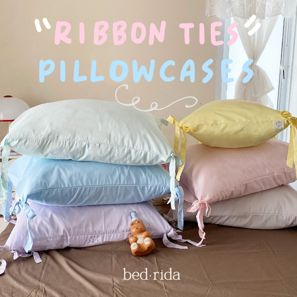BEDRIDA ปลอกหมอนหนุนผูกโบว์ 20 x 30 นิ้ว สีพาสเทลสุดน่ารัก