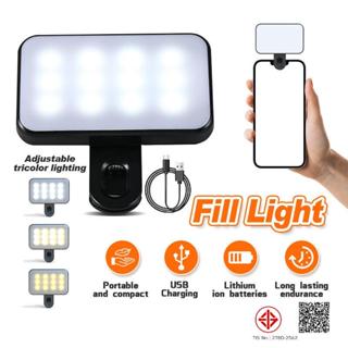 ไฟติดหัวกล้อง  โคมไฟเซลฟี่ LED 3 โหมด ปรับได้ ขนาดเล็ก พกพาง…
