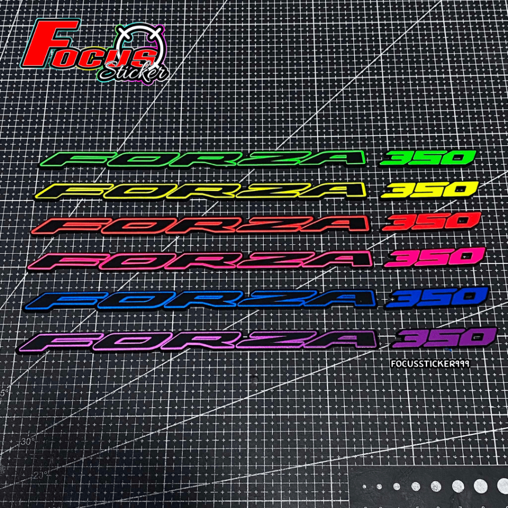 สติกเกอร์โลโก้ FORZA 350 / 300 / 750 (V.3) ตัวนูน สีเรืองแสงสะท้อนแสง [1ชุดได้4ชิ้น] สั่งทำสีพิเศษได้ *ตัวเลขไม่ติดกัน*