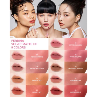 ลิปแมตต์ FERBINA VELVET ลิปเนื้อแมตต์เนื้อบางเบา ให้ความชุ่มชื้นยาวนาน (4g