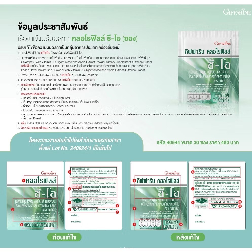 คลอโรฟิลล์ ซี-โอ กิฟฟารีน ดีท็อกซ์ คลอโรฟิว มีไฟเบอร์ ผสมวิตามินซี ขับสารพิษ ล้างสารพิษ ขับของเสีย รูปที่ 5