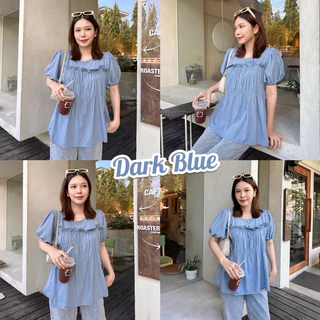 MIRA BLOUSE เสื้อดีเทลน่ารัก แขนพอง ช่วงอกเป็นสม็อคยืด ความยาวกำลังดี ผ้ามีเท็กซ์เจอร์รีดง่ายยับยาก