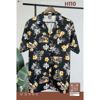 {ไม่ยับไม่ร้อนไม่ต้องรีด} Cocoshell เสื้อฮาวาย H110 ผ้าไหมอิ…