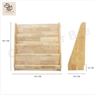 (Heaviest!) Montessori ชั้นวางหนังสือเด็ก ไม้จริงทั้งชิ้น 4 Tier / Kids Bookshelf Solid Thailand Rubber Wood 4 Tier